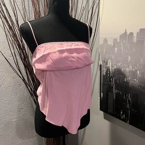 🌸🌸ZARA PINK TIE BACK EMPIRE WAIST TANK TOP🌸🌸